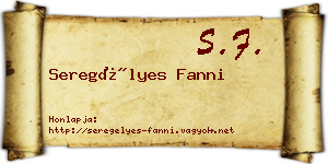 Seregélyes Fanni névjegykártya