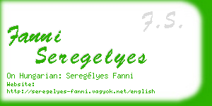 fanni seregelyes business card